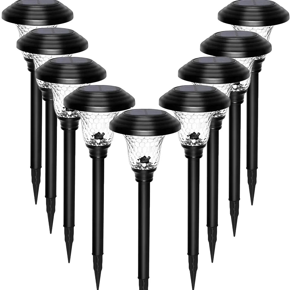 Solar Pathway Lights Outdoor Waterproof Bright Monocrystalline Silicon Garden Decora Light LED Landscape Lamp for Yard Fenced