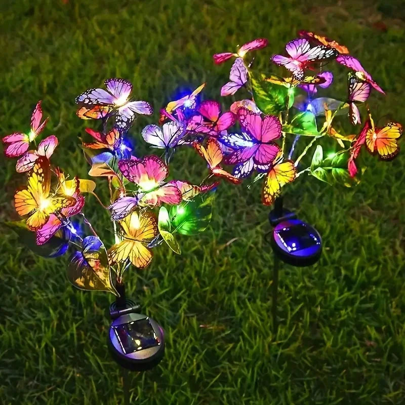 Solar Butterfly Tree Lights Outdoor Decorative Solar Garden Light Yard Lawn Waterproof Sunlight Festival Wedding Roof Decoration