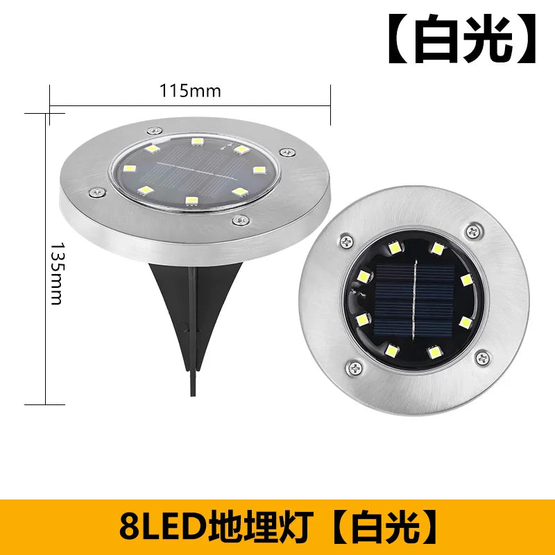 Solar Ground Lights LED Waterproof Solar Garden Lights Outdoor Bright in-Ground Lights Landscape Lighting for Patio Pathway Lawn