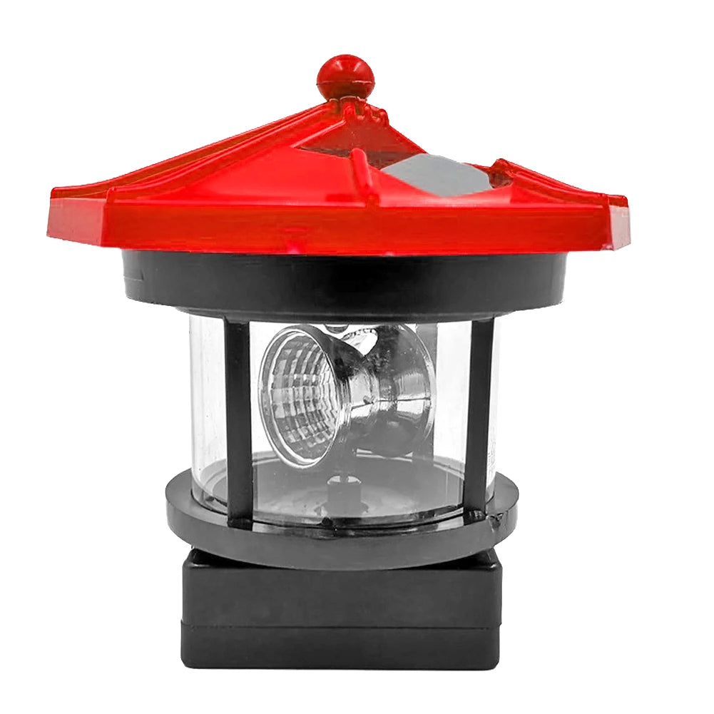 Lighthouse Shape Solar LED Light Garden Fence Yard Outdoor Decor Beacon Lamp Smart Sensor Beacon Rotating Beam Lamp Garden Decor