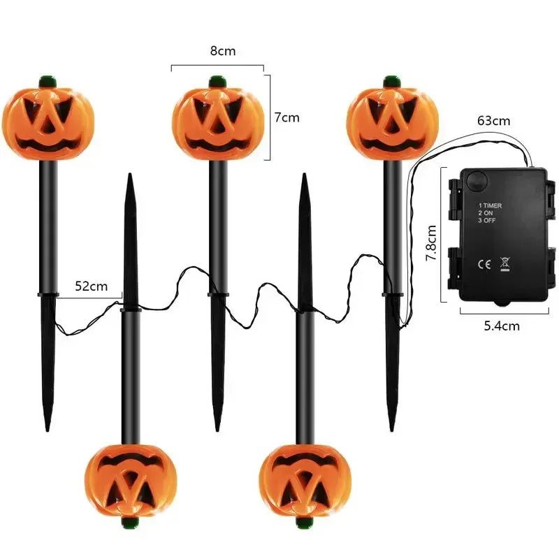 2PCS Solar Powered Lawn Lamp Set of 5 Cute Ghost lanterns Decorated Halloween Party Decoration For Home bar Atmosphere Decor