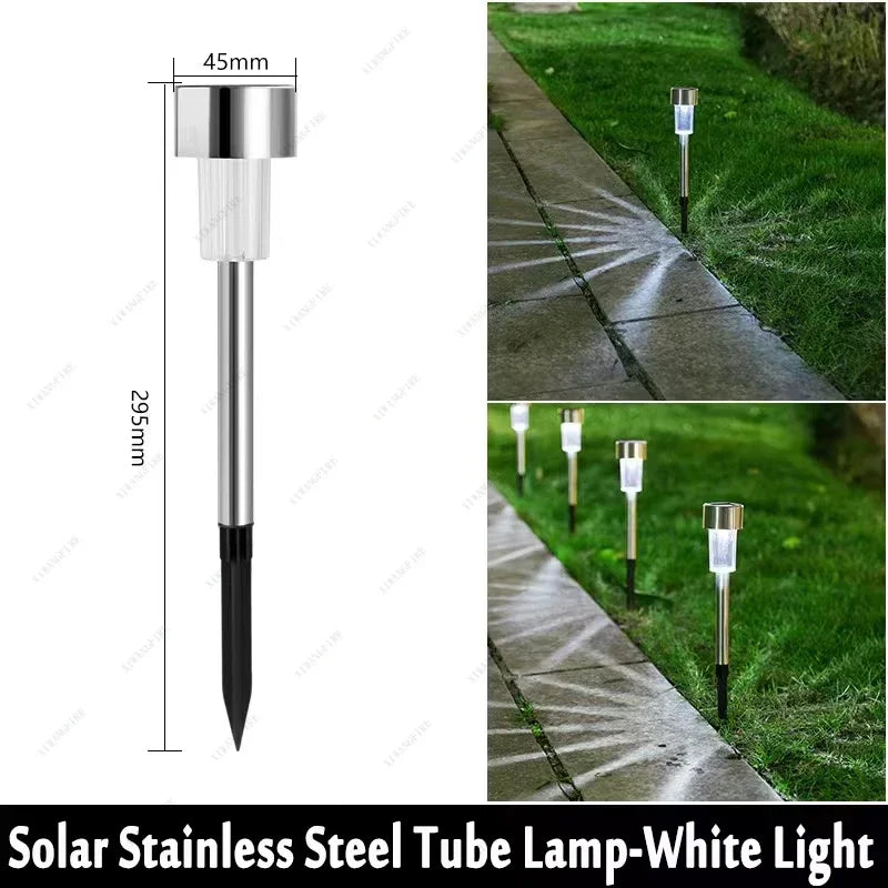 LED Solar Pathway Lawn Lights Outdoor IP65 Waterproof Lantern Decoration Lamps for Garden Walkway Path Driveway Patio Yard Lawn