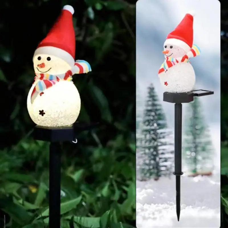 Snowman Stake Lights Solar Powered Snowman Lights Waterproof Solar Christmas Decorations Outdoor Solar Energy For Christmas
