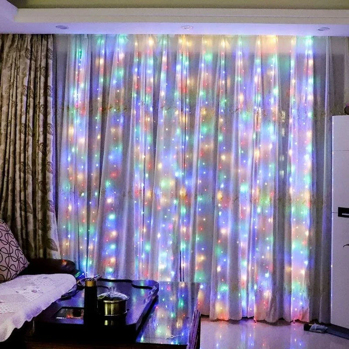 6M/3M LED Curtain Fairy Lights,8 Lighting Modes,Outdoor/Indoor Decoration for Christmas Wedding Party,Garden,Living Room,Bedroom