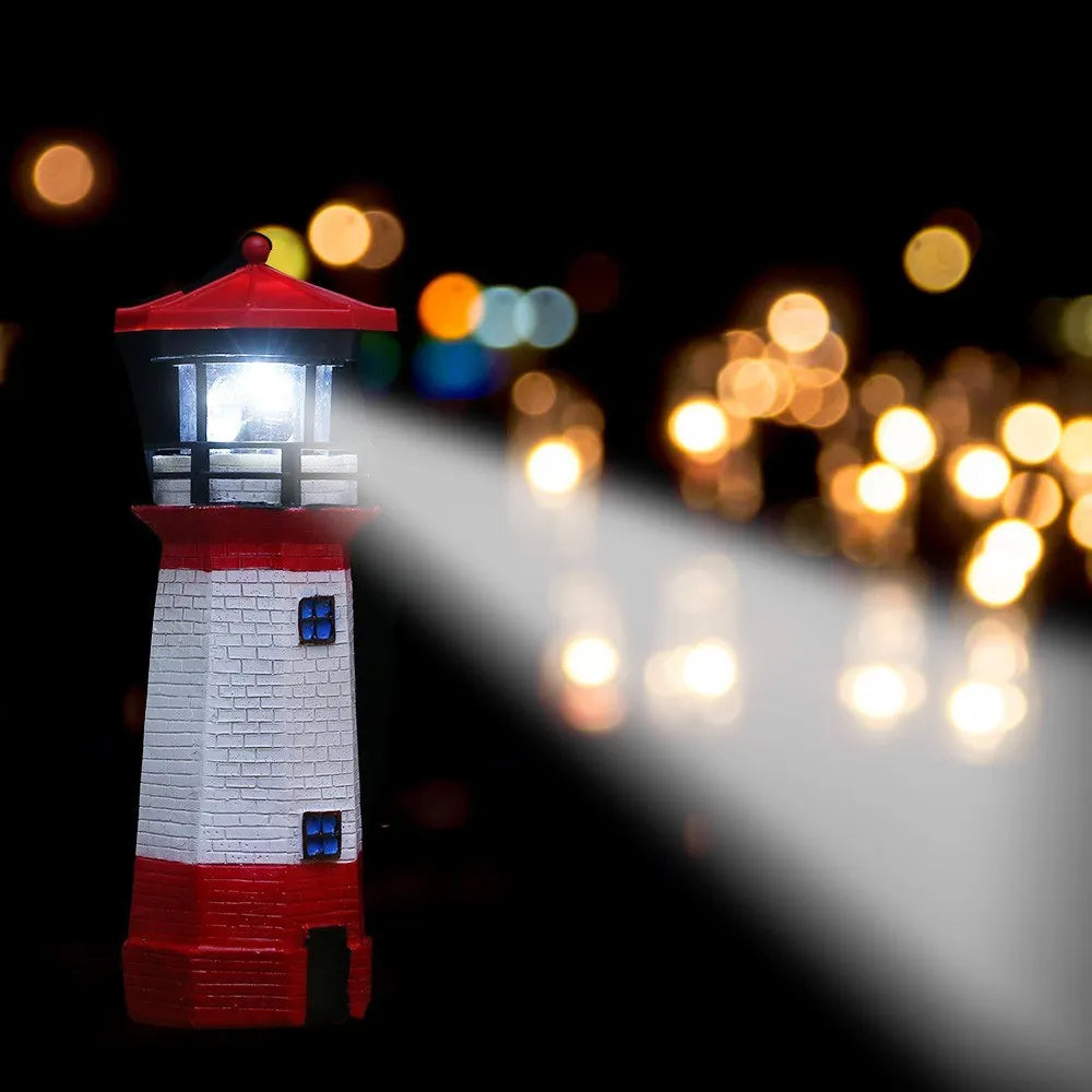 Solar Lighthouse with Rotating Lamp Garden Lights Outdoor Decorative LEDs Light for Path Yard Lawn Patio Drop shipping