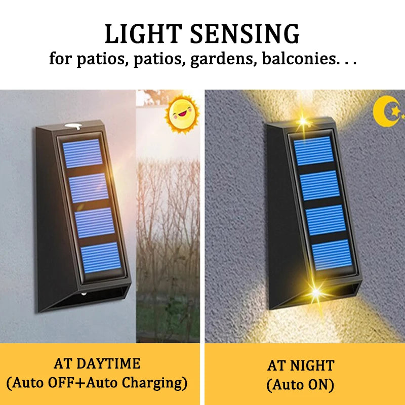 NEW Solar Wall Lights Outdoor Waterproof Street Decoration Wall Lighting LED Solar Power Porch Lamp For Villa Patio Garden