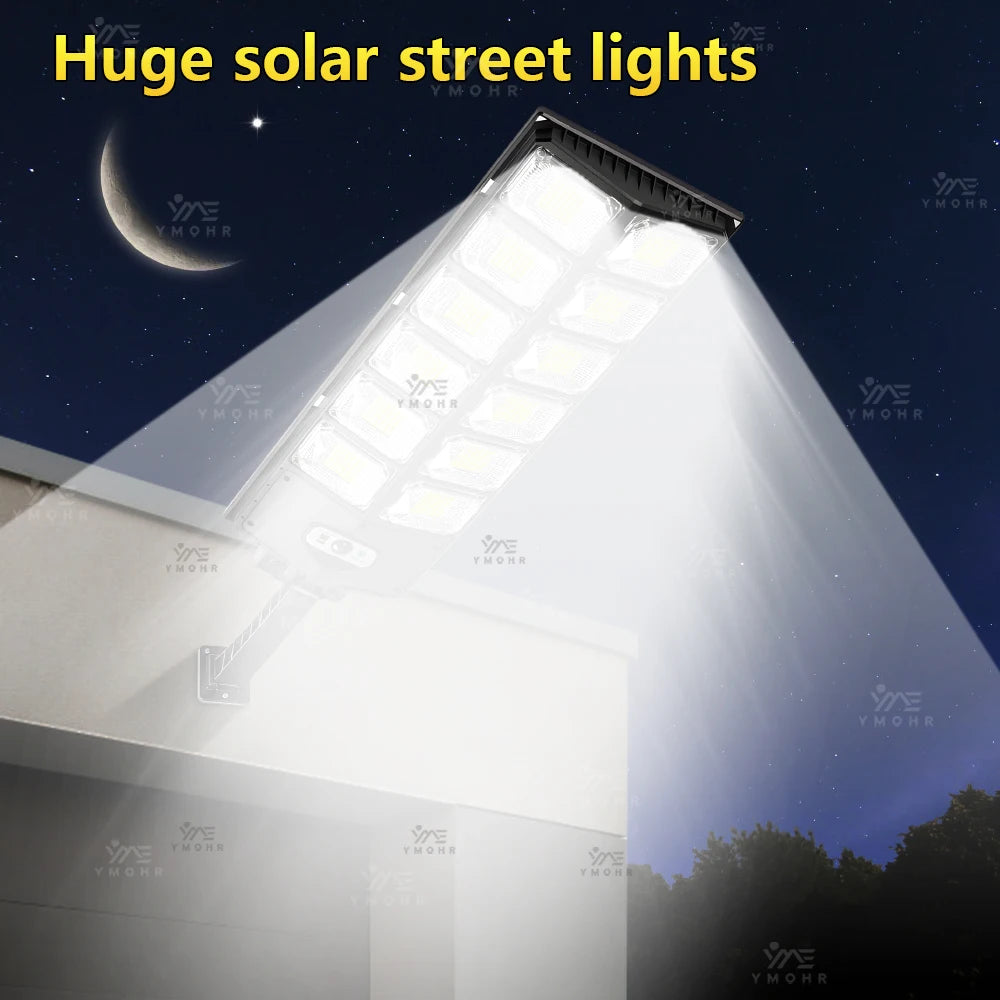 200000LM Huge Solar Street Lights With Remote Control Motion Sensor LED Power Outdoor Solar Lamp For Home and Garden Decoration