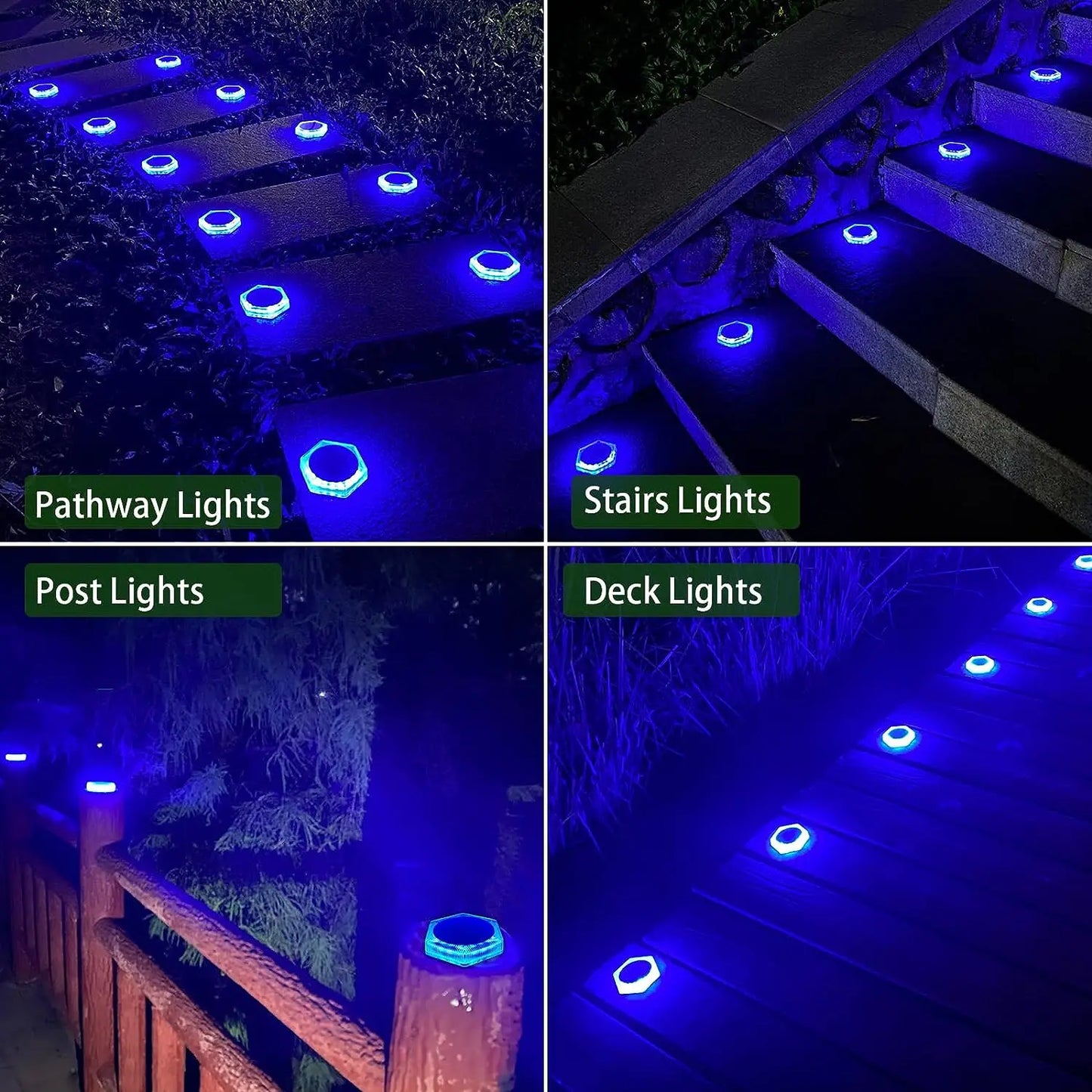 Solar Deck Lights Fence Post Solar Lights for Patio Pool Stairs Step and Pathway Deck Lights Solar Powered Outdoor Lights