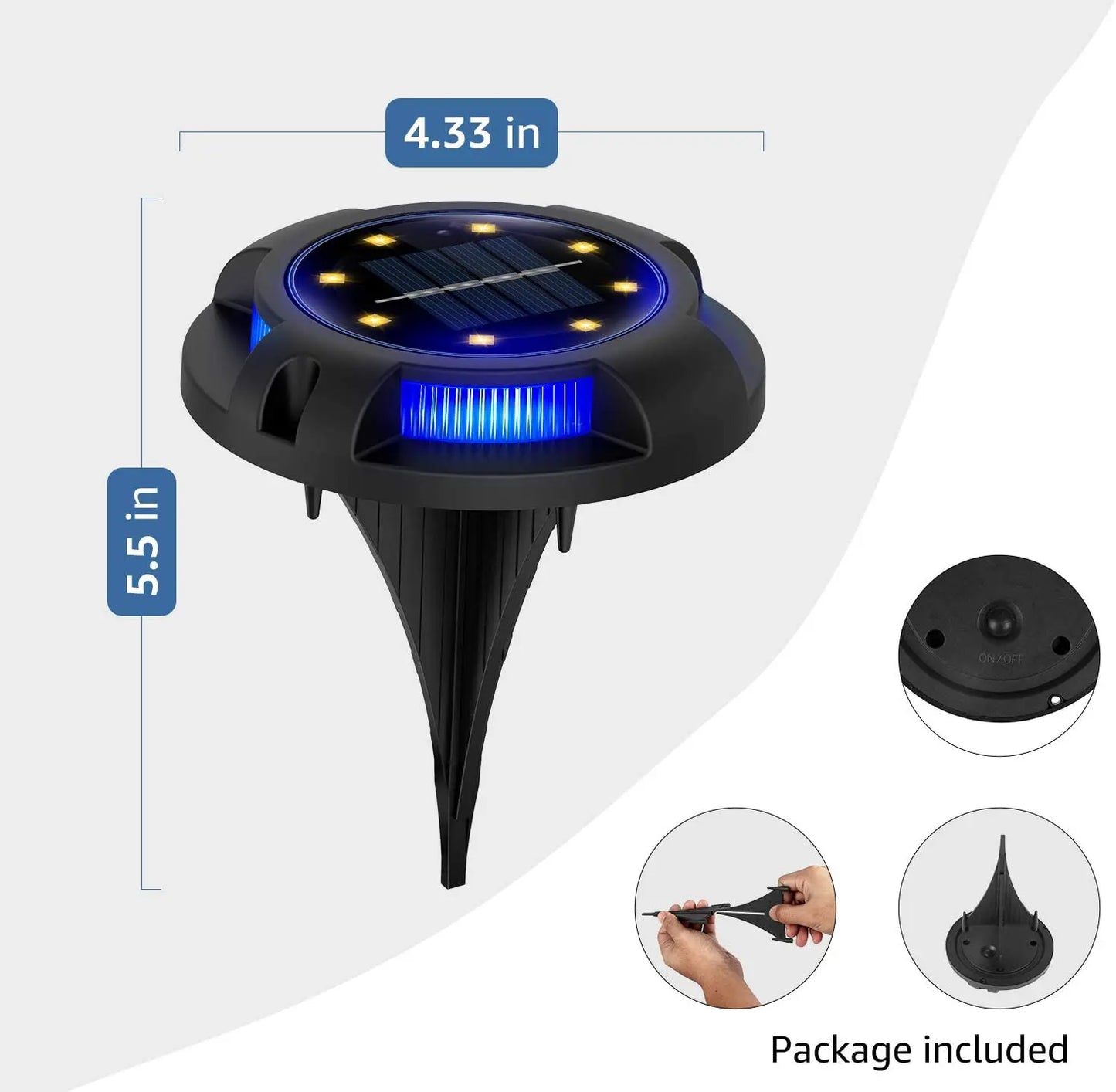 Outdoor Garden Lights Solar Ground Lights 20 LED Upgraded Landscape Lights for Lawn Pathway Yard Deck Patio Walkway