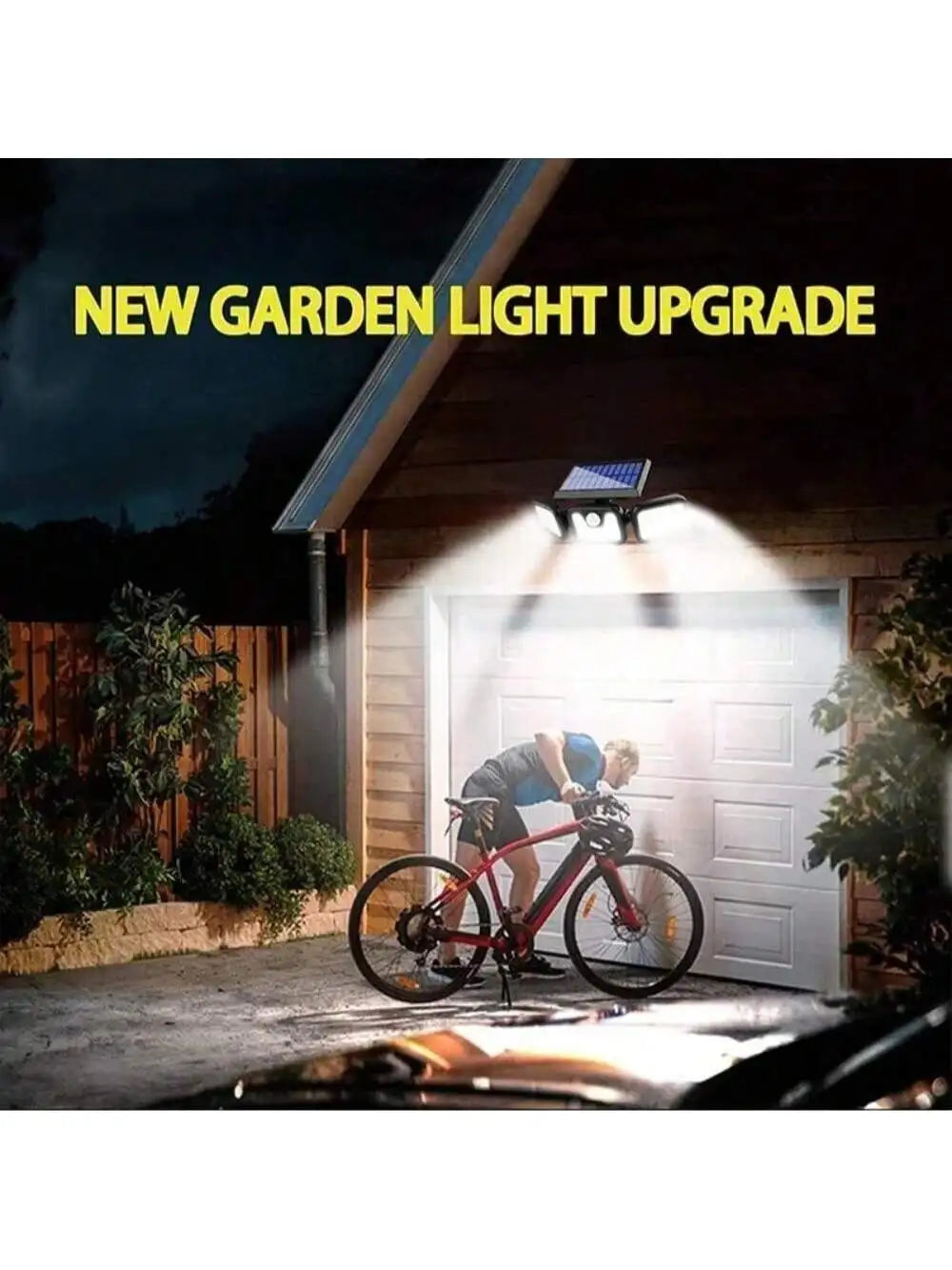 Upgraded Solar Security Lights Outdoor-270°Smart Human Detection&3-Way Adjustable Head IP65 Waterproof Motion Sensor Wall Floodl