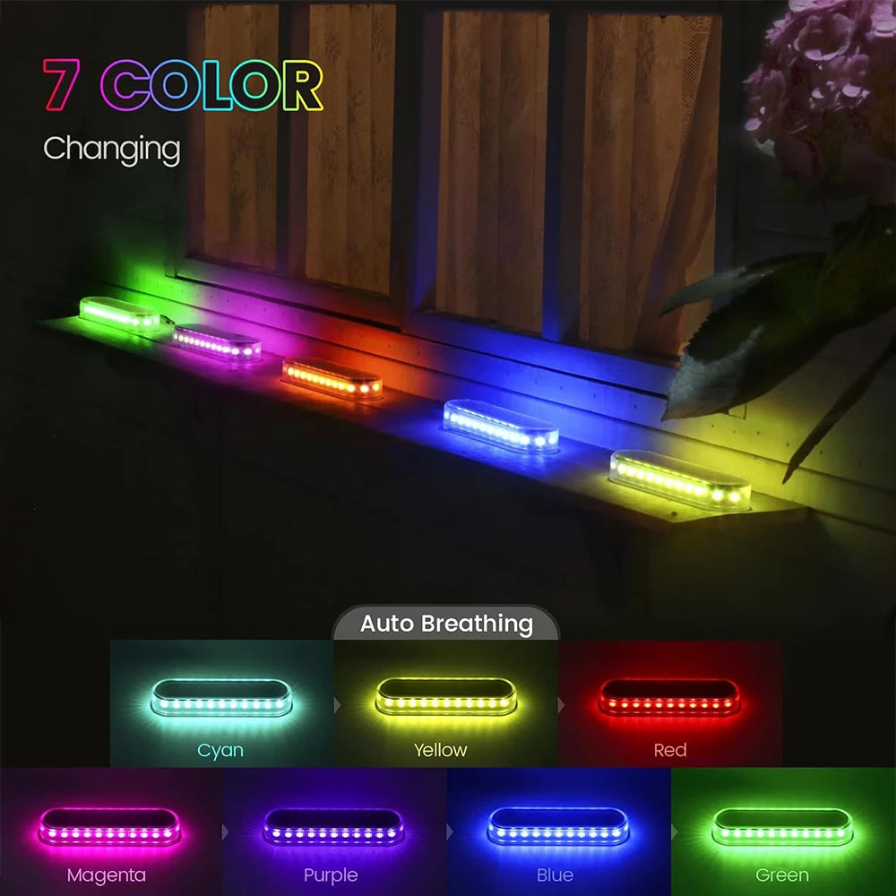 Solar Deck Lights Outdoor Waterproof LED Step Sidewalk Stair Garden Light IP68 Auto On/Off Solar Powered Dock Driveway Lighting