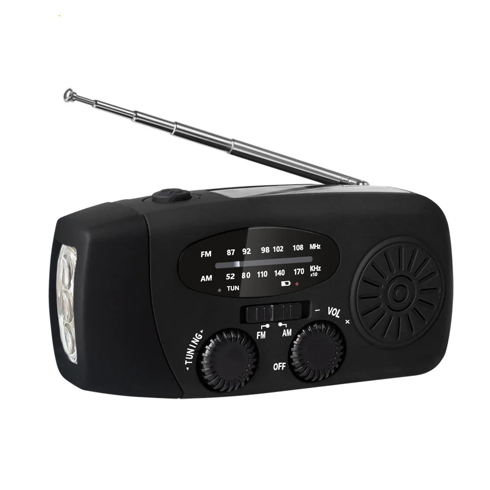 AM/FM/NOAA Emergency Weather Radio Hand Crank Solar Weather Radio Portable Power Bank with Solar Charging Battery
