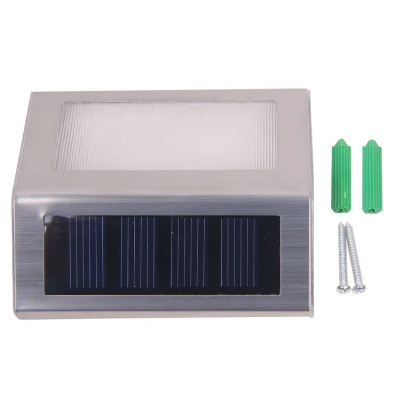 Solar Step Lights Solar Fence Lights Outdoor LED Stainless Steel Wall Lamps Deck Lights For Stair Fence Step Walkway Patio