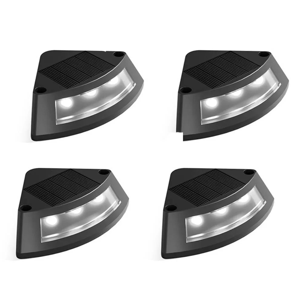 4pcs Waterproof Solar Step Lights Warm /White Light Auto Switch Deck Lights Solar Powered Easy To Use Stair Lighting