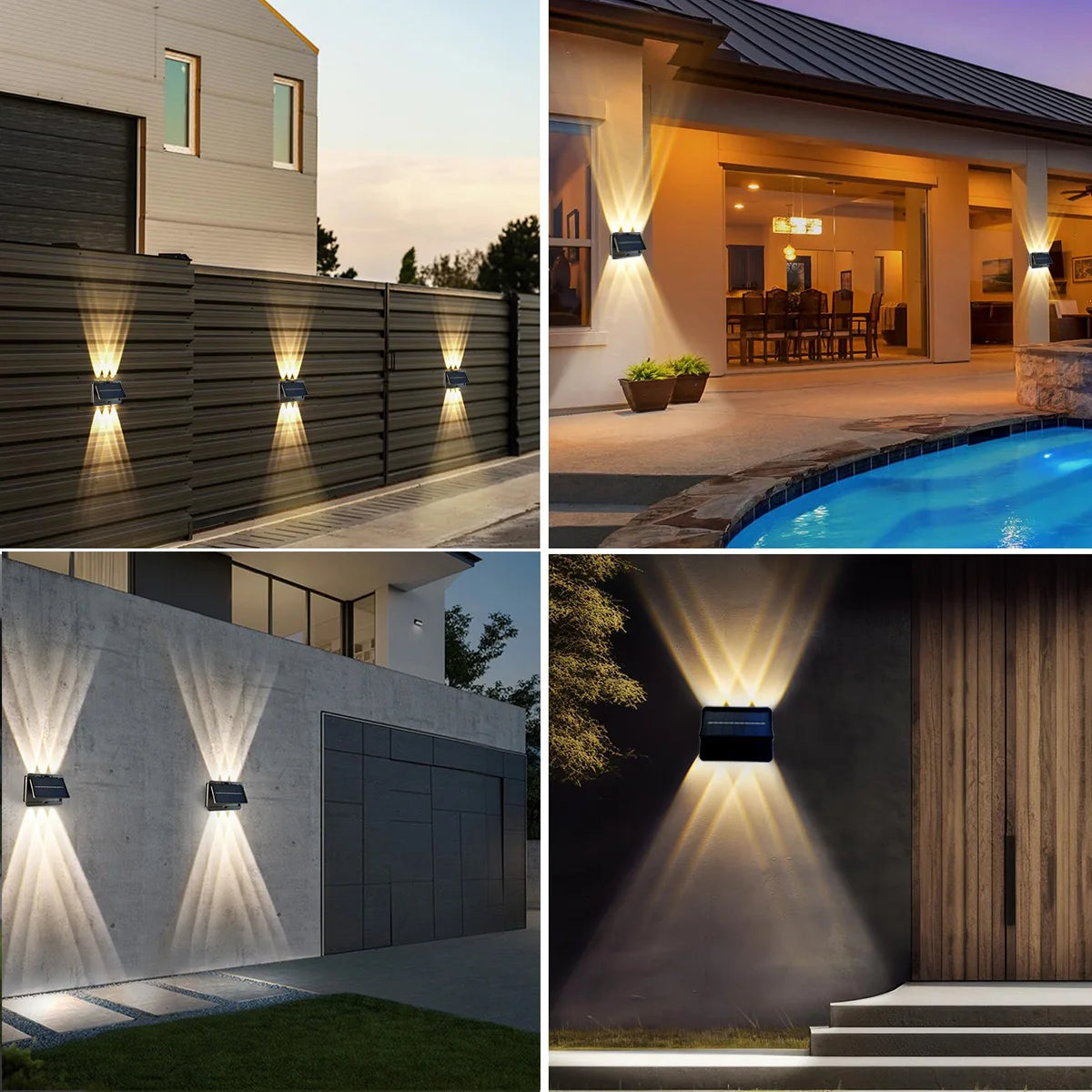 Solar Fence Lights IP54 Fence Solar Light Outdoor Fence Light for Outside Backyard/Railing/Step/Patio/Stair Railings and Wall