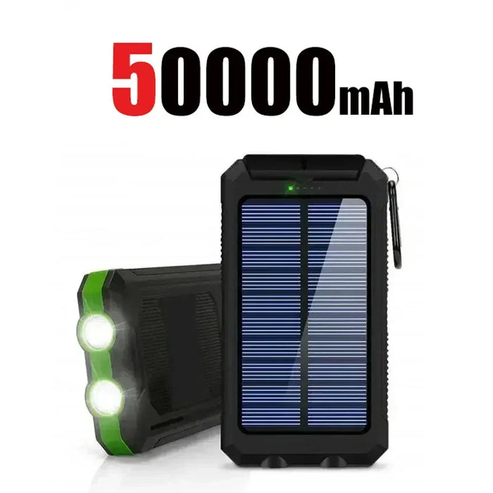 200000mAh Solar Power Bank Fast Charging Outdoor Large Capacity External Battery PowerBank Flashlight For iPhone Huawei Xiaomi
