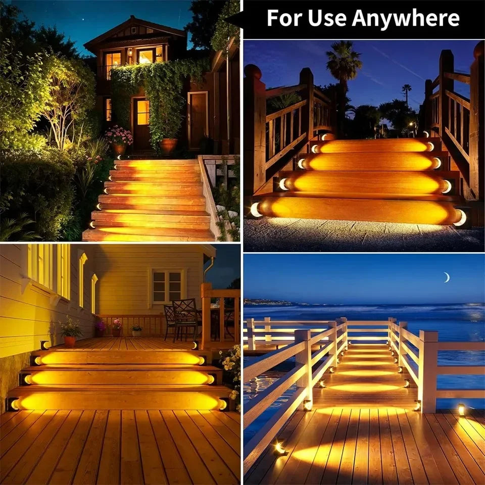 1/4PCS LED Step Lamp Solar Stair Light Outdoor IP65 Waterproof Solar Light for Garden Deck Path Balcony Decor Lighting