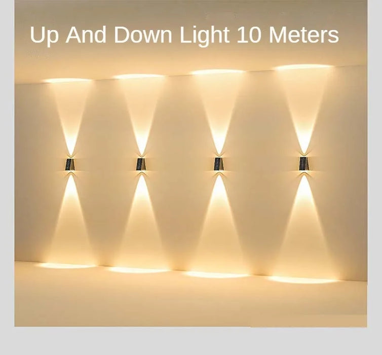 Solar Wall Lights Outdoor Garden Lighting External Solar Powered Led Outdoor Lamp Wall Sconces Yard and Garden Decors Decoration