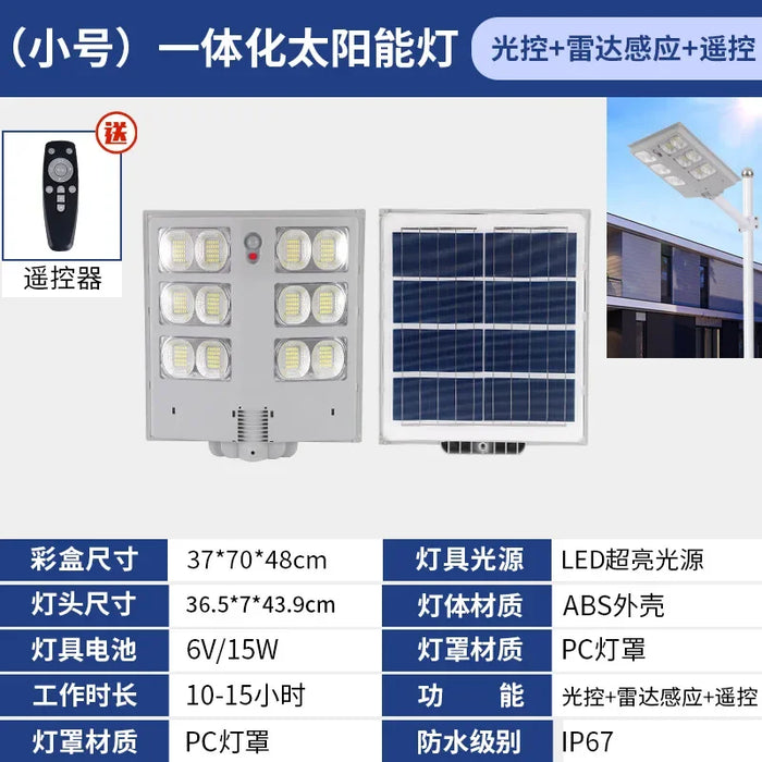Solar Street Light with High Power Lumens and Motion Sensor for Garden Security1000W, Retractable Pole for Convenience