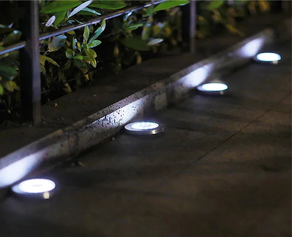 1/2pcs/4pcs/8pcs Outdoor Solar Lights Buried Garden Decor 8/20LED Lamp Sunlight Power Disk Light Underground Yard Lawn Spotlight