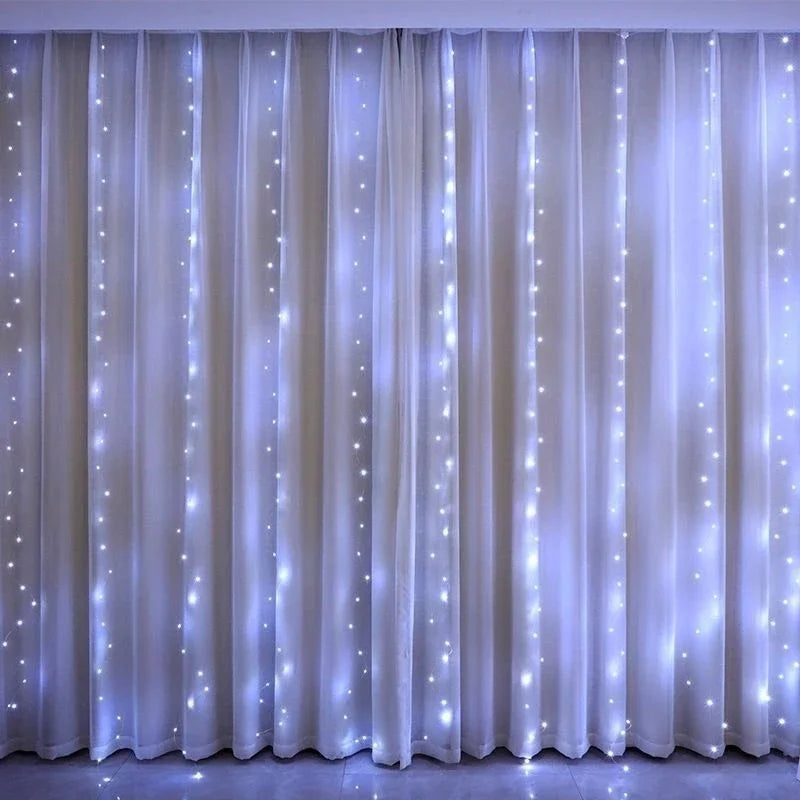 6M/3M LED Curtain Fairy Lights,8 Lighting Modes,Outdoor/Indoor Decoration for Christmas Wedding Party,Garden,Living Room,Bedroom