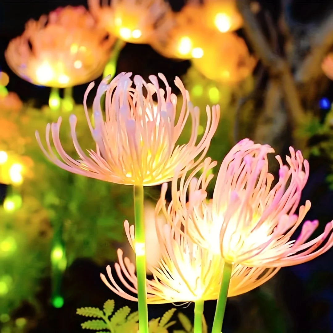 Solar Garden Lights, Solar Flowers Lights with Glowing Flowers & Stems, Solar Panel, Solar Lights Outdoor for Garden Decoration