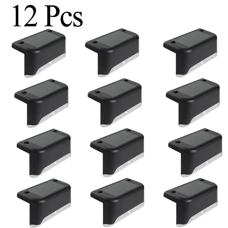 Solar Deck Lights 1-12 Pack Outdoor Step Lights Waterproof Led Solar Lights for Railing Stairs Step Fence Yard Patio and Pathway
