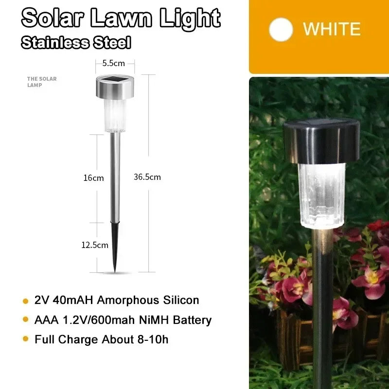 Solar Light Outdoors New Garden Lamps Powered Waterproof Landscape Path for Yard Backyard Lawn Patio Decorative LED Lighting