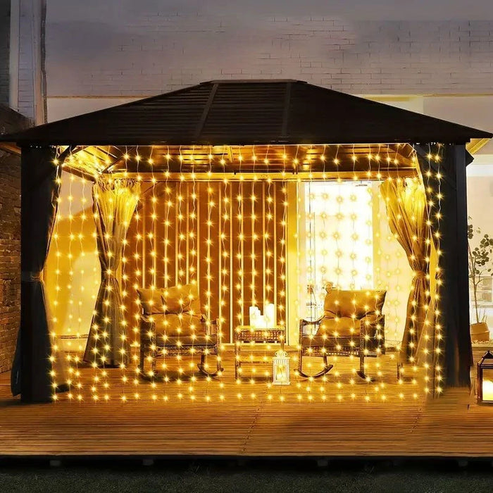 6M/3M LED Curtain Fairy Lights,8 Lighting Modes,Outdoor/Indoor Decoration for Christmas Wedding Party,Garden,Living Room,Bedroom