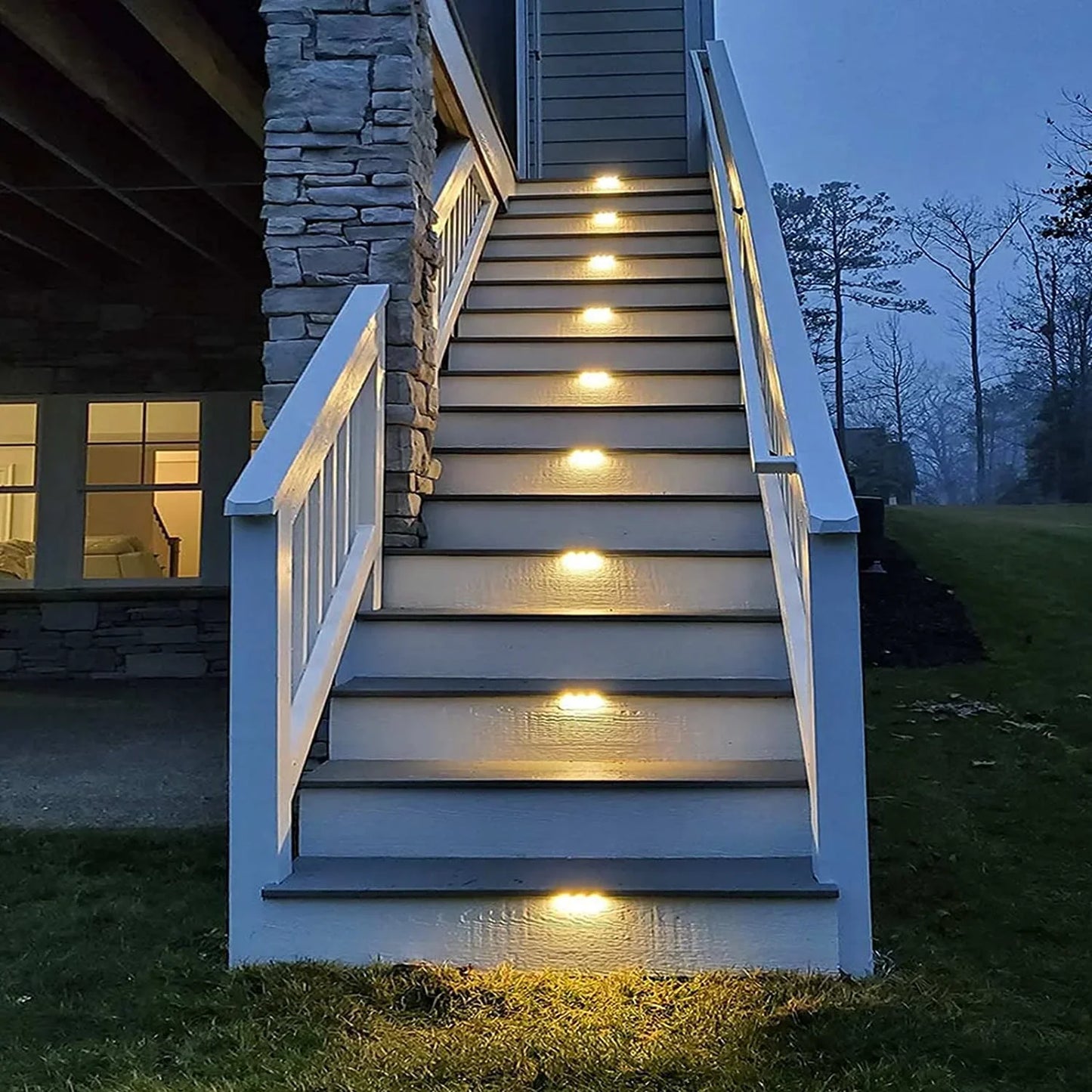 1~20PCS Solar Deck Light Outdoor IP65 Waterproof Solar Power Garden Lamps for Railing Stairs Step Fence Yard Patio Pathway
