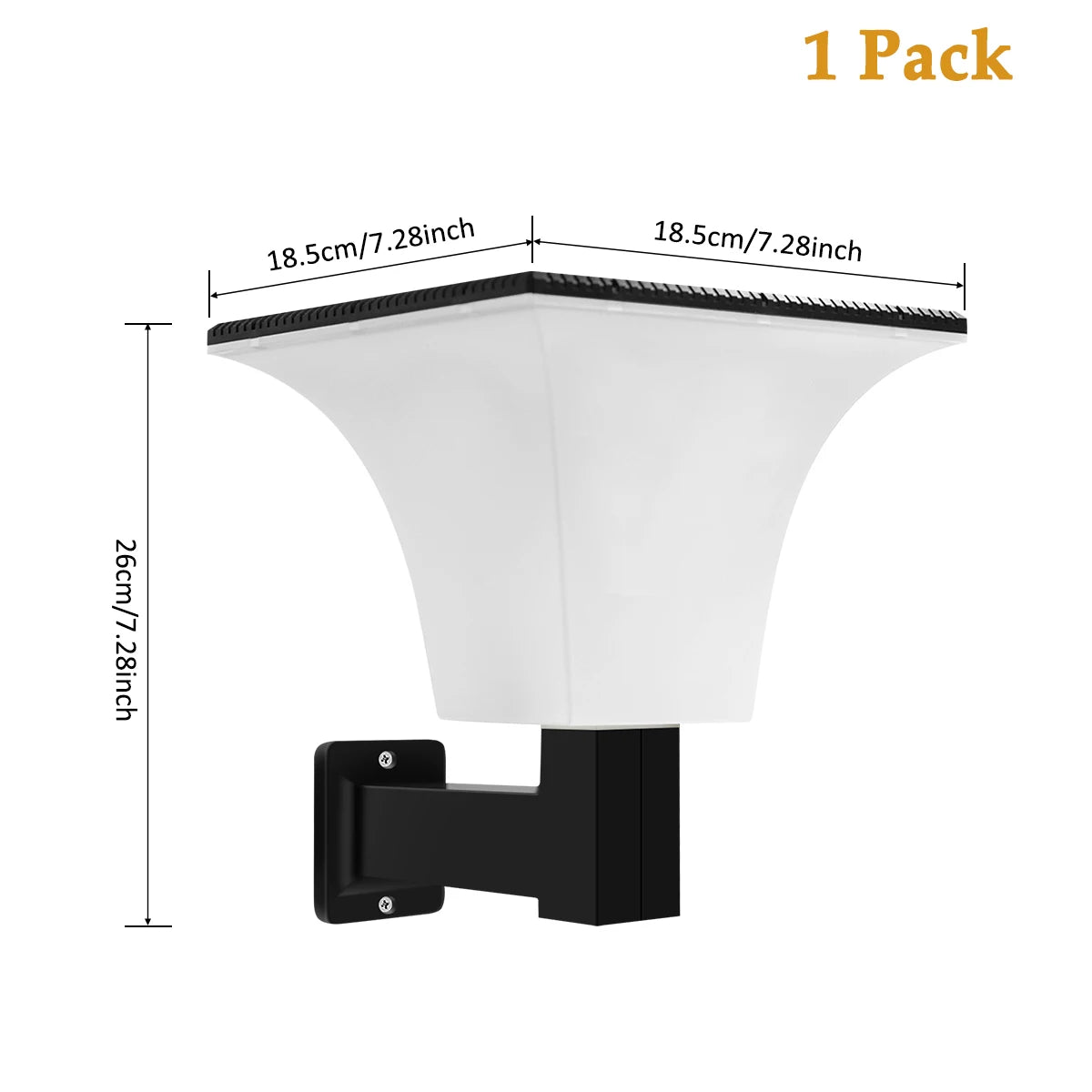 Solar Lights Outdoor 4 Modes Post Cap Wall Mounted Solar Lamp for Garden Yard Waterproof Solar Powered Pathway Lighting 80leds