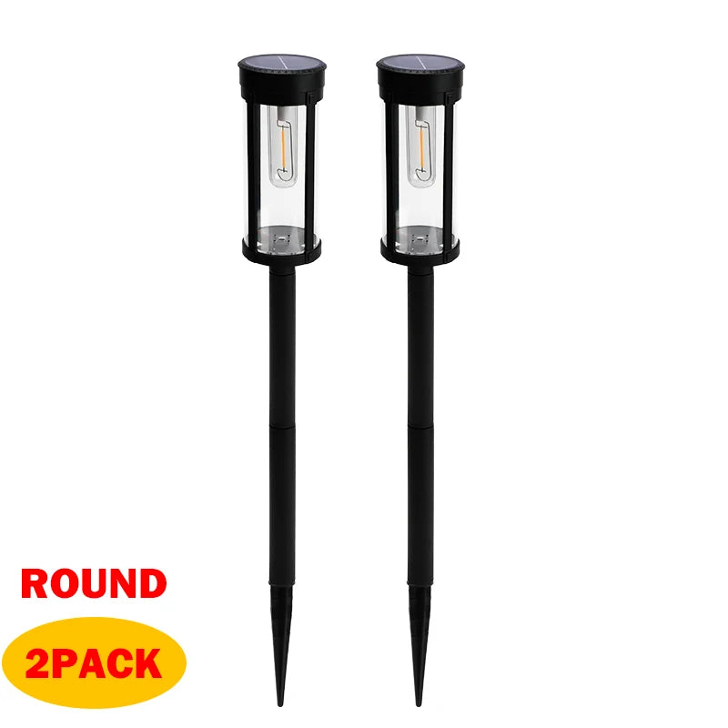 Solar Pathway Lawn Lights Outdoor Walkway Garden Tungsten lamp Waterproof Landscape Light Auto On/Off Lights for Yard Lawn Patio