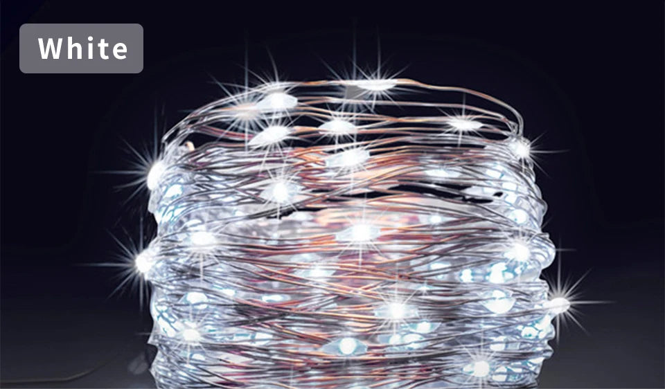 32M Solar String Fairy Lights Christmas Lights Outdoor Waterproof Garland Solar Power Lamp Christmas For Garden Decoration