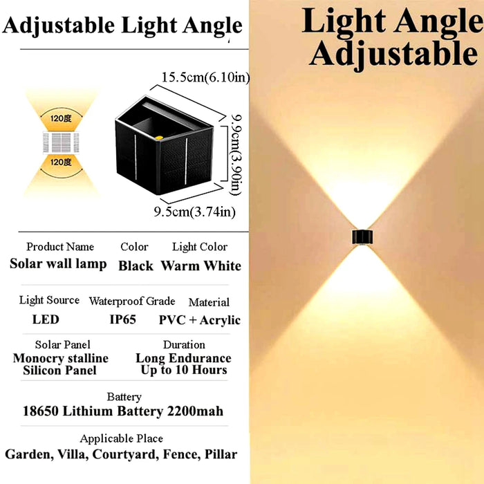 Solar Wall Lights Outdoor Garden Lighting External Solar Powered Led Outdoor Lamp Wall Sconces Yard and Garden Decors Decoration