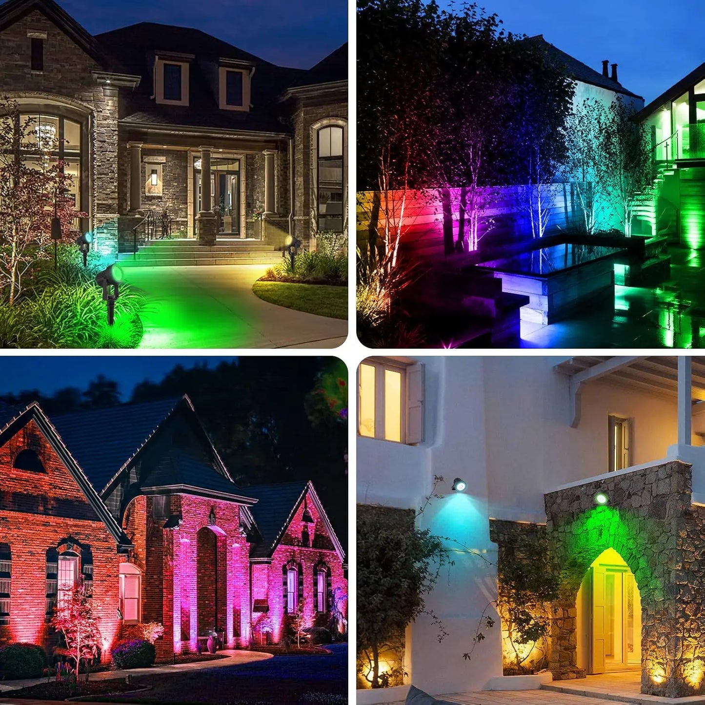 1/2/4/6 LEDS RGB Solar Spotlight IP65 Waterproof Color Changing Outdoor Garden Light For Landscape Tree Solar Street Wall Lamp