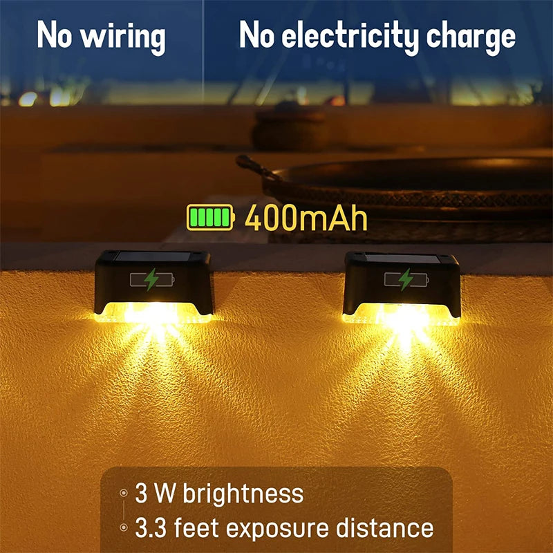 LED Solar Step Lamp Outdoor Path Stair Light Garden LED Lights Waterproof Balcony Light solar lights for garden Step Patio Fence