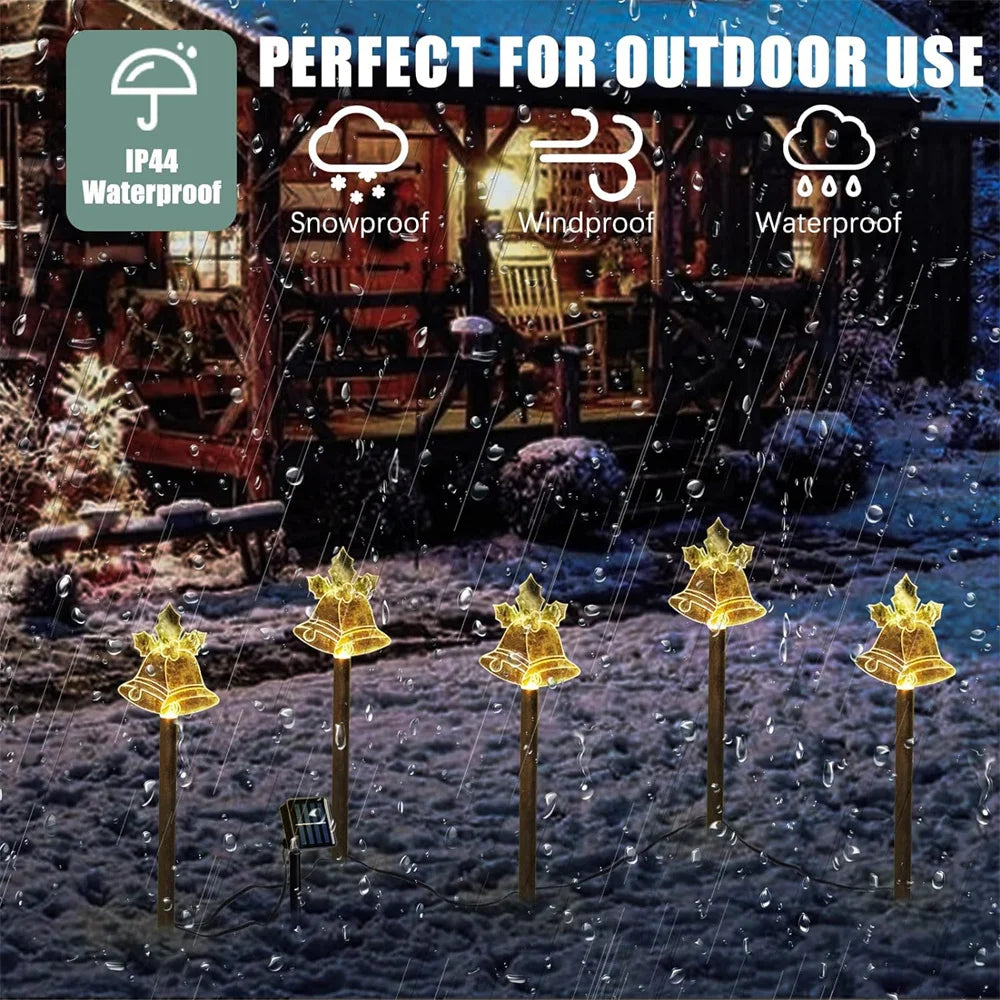 Solar Christmas Pathway Lights 5 Pack Solar Christmas Decor Star LED Lights Outdoor Waterproof Stake Lights Garden Walkway 731
