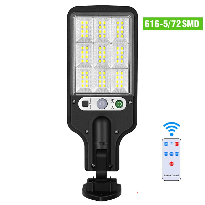 LED Solar Street Lights COB+SMD Outdoor Solar Lamp With 3 Light Mode Waterproof Motion Sensor Security Lighting for Garden Patio