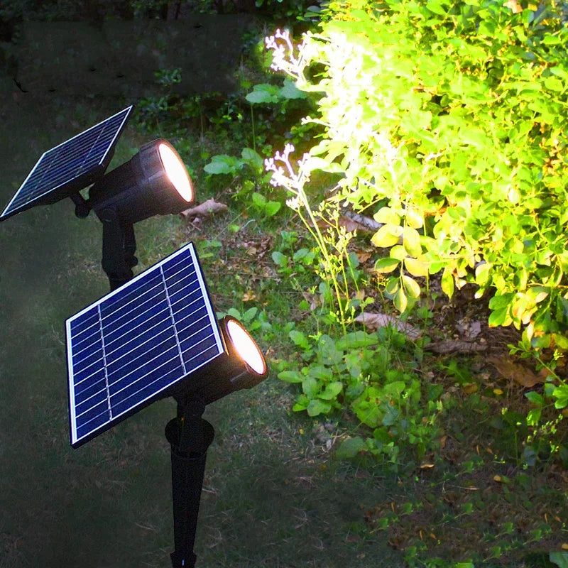 10W 15W Solar Lawn Lamp Outdoor landscape Spotlight IP65 Waterproof for Garden Backyard Pathway Driveway Patio Decor Spot Light