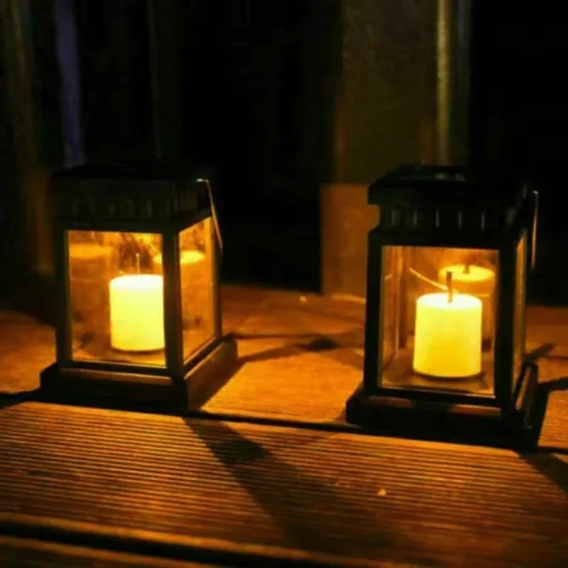Solar Candle Lantern Lights Waterproof Garden Outdoor Hanging Solar Light For Outdoor Patio Yard Lawn Backyard Front Decor