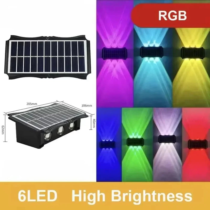 Solar Wall Lamp Outdoor LED Solar Light Waterproof 4/6/8LED Solar Powered Garden Decoration Lights for Balcony Porch Fence