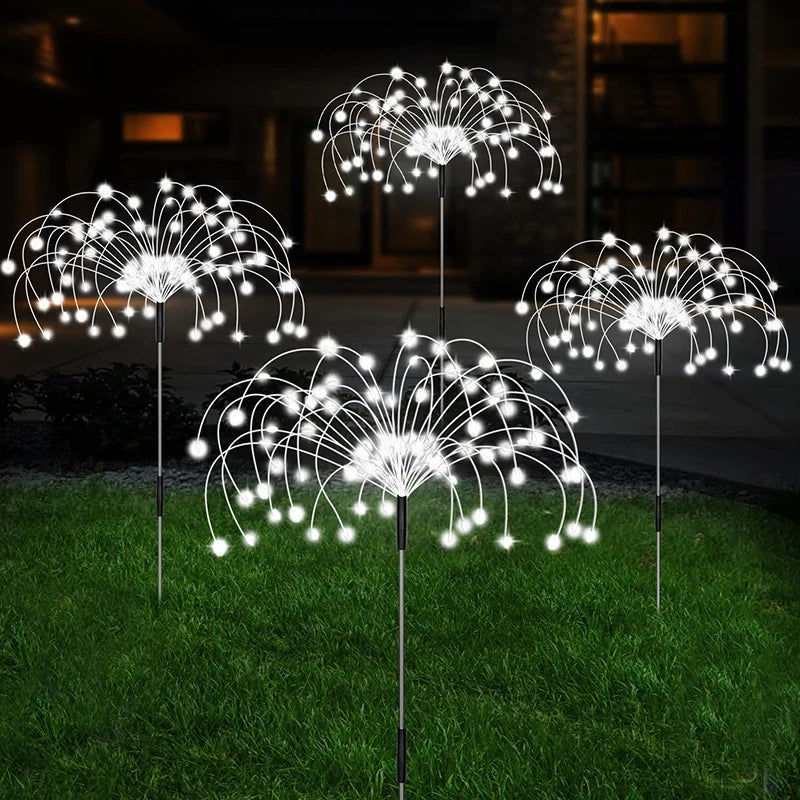 Solar LED Pathway Lights Outdoor Waterproof Garden Decor Firework Fairy Solar Lawn Lamp For Patio Walkway Yard