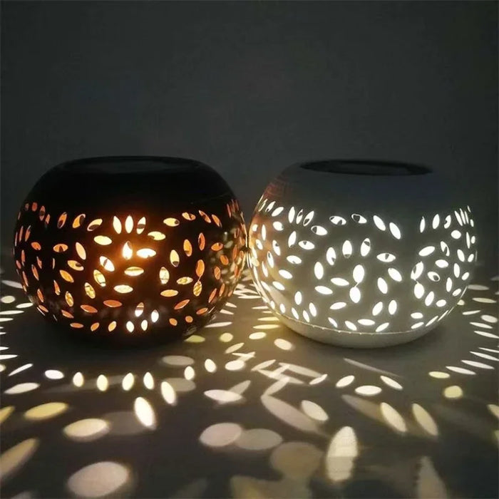 Solar Table Lights Outdoor Waterproof Metal Garden Projector Lamp Retro Gardening Lawn Atmosphere Lamp Decorative Landscape Lamp