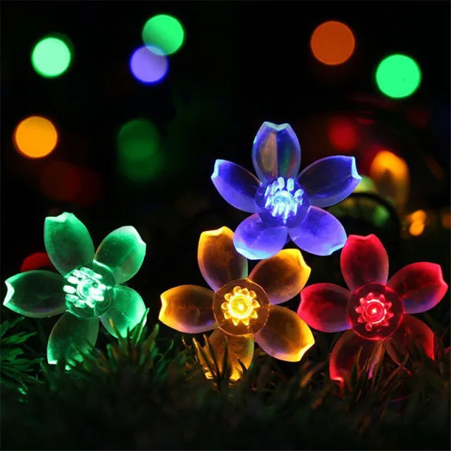 10M/7M Solar String Christmas Lights Outdoor 100/50/20LED 8Mode Waterproof Flower Garden Blossom Lighting Party Home Decoration
