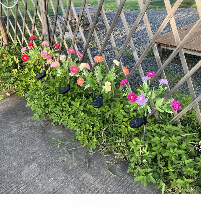 Solar Carnations Flower Lights Snow Lotus Outdoor Decoration Courtyard Garden Villa Atmosphere Lawn Ground Lights