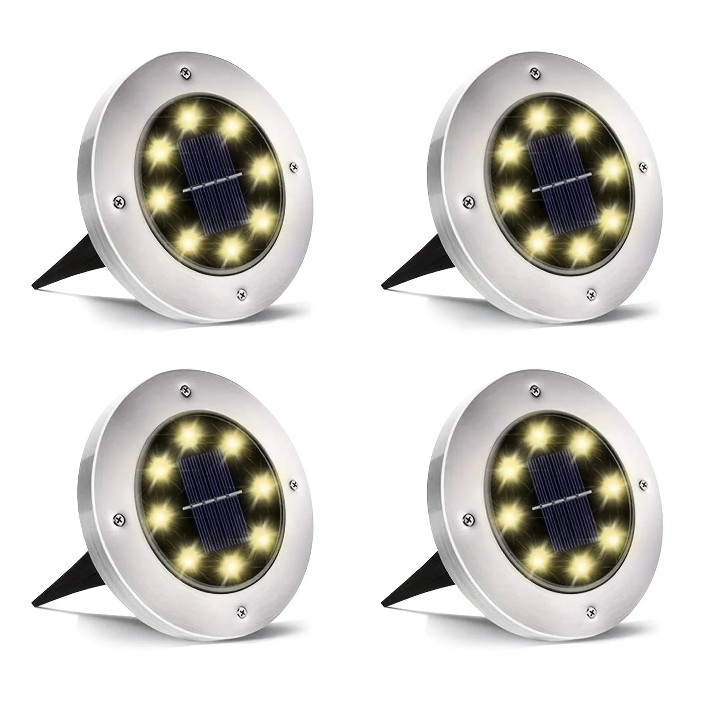 IP68 LED Outdoor Solar Power Ground Light Solar Path Deck Lights Underground Light Yard Driveway Lawn Garden Decor Lighting
