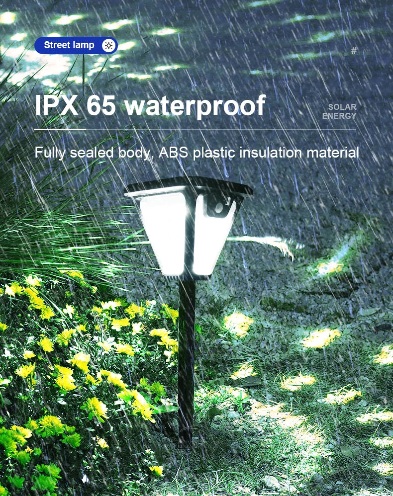 5000K Solar Pathway Garden Decor Lights Outdoor With Motion Sensor IP65 Waterproof Solar Lamp Patio Yard Lawn Sunlight Wall Lamp