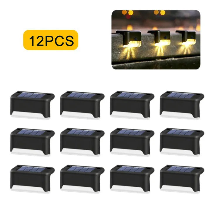 4/8/12pcs LED Solar Step Lamp Outdoor Garden Lights Solar Stair Light Waterproof Fence Lamp Decoration for Patio Path Deck Stair