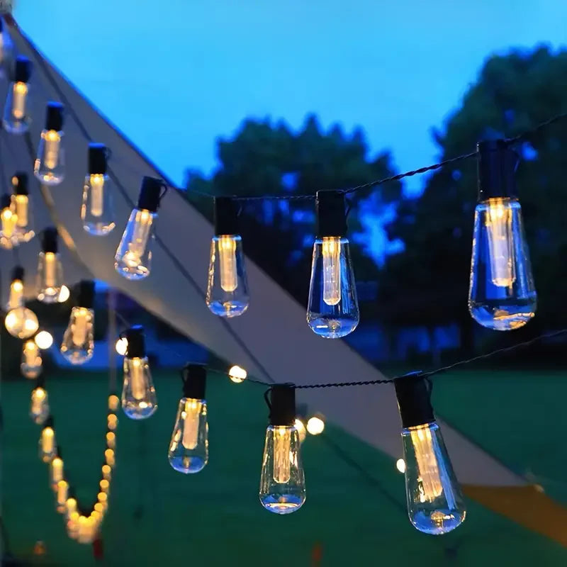 Solar Powered lamp Outdoor string lights Courtyard hanging lights LED bulbs garden porch courtyard balcony terrace lighting 733