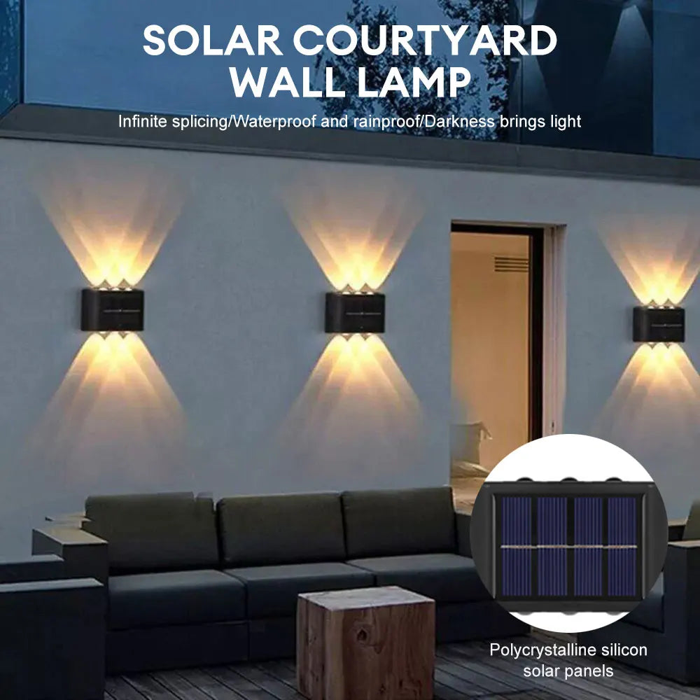 Solar Wall Light Outdoor Waterproof Solar Led Lights Up and Down Luminous Lamp for Garden Yard Street Landscape Balcony Decor